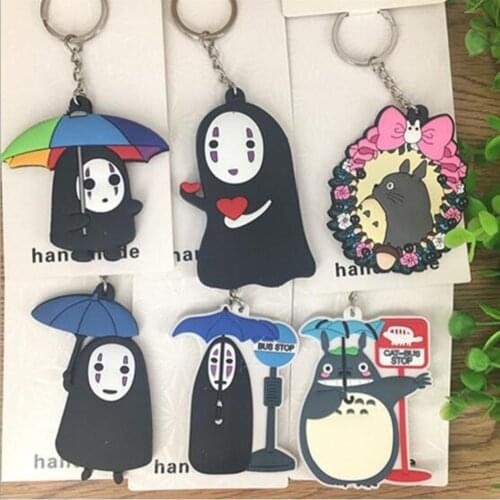 New design Japanese animation Totoro Keychain Miyazaki Totoro no face male activity PVC small gift bag pendants Llavero