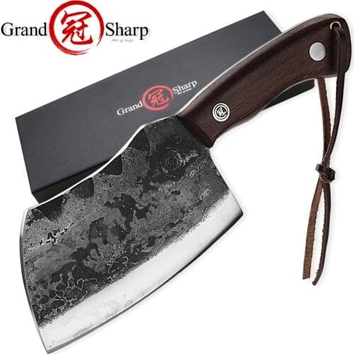 Hand Forged Chefs Knife Handmade Cleaver Vegetables Kitchen Knives Slicing Cooking Tools Camping BBQ Gadgets Full Tang Handle