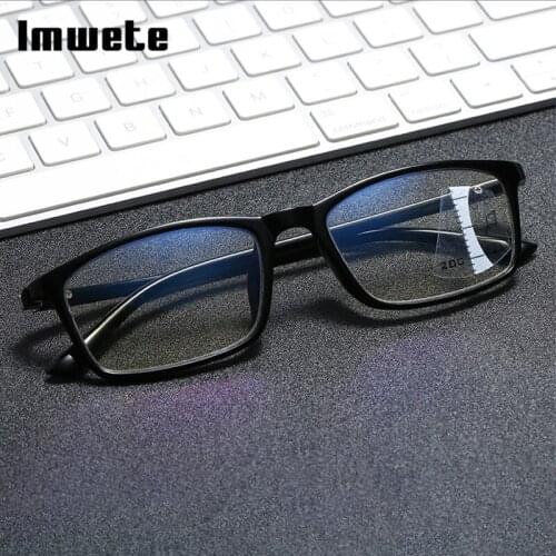 Imwete TR Anti-Blue-Ray Reading Glasses Men Women Multifocal Presbyopia Eyelasses Auto Zoom Eyewear +100 150 200 250 300 350 400