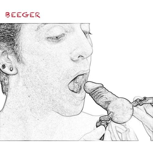 BEEGER Suppressor Silicone Face Banger Gag, 2019 Silicone Oral Sex Mouth Penis Gag with Lock Leather Buckles Bondage for Couple