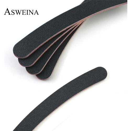 5Pcs/Lot Black Professional Nail Art Files 100/180 Grit Curve Polish Sandpaper Cuticle Clean File Manicure Pedicure Tools