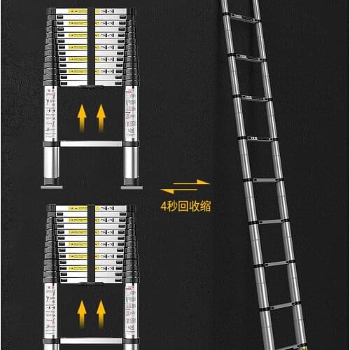 9 10 Steps 2.6m 2.9 Meters Industrial Straight Ladder Foldable Telescopic Stable Non-Slip Aluminum Ladder Household Step Ladder