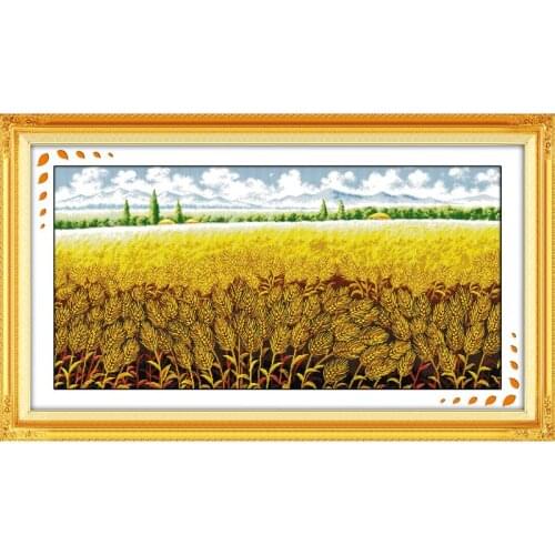 Joy Sunday Cross Stitch Stamped Embroidery Needlework Kits Harvest Counted Fabric 11CT 14CT Printed Patterns Home Decoration Set