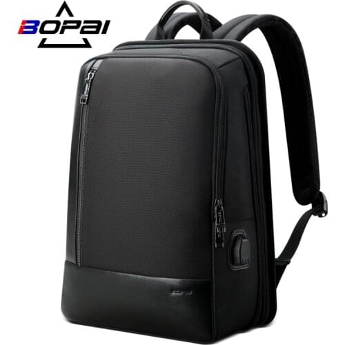 BOPAI New 15.6 Inch USB Laptop Backpack Men Large Capacity Schoolbag Business Computer Bags Expandable Anti Theft Travel Packs