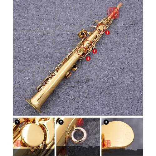 New Straight Pipe Soprano Saxophone Brass S-901 Plated B Flat Sax Playing Musical Instrument with Mouthpiece