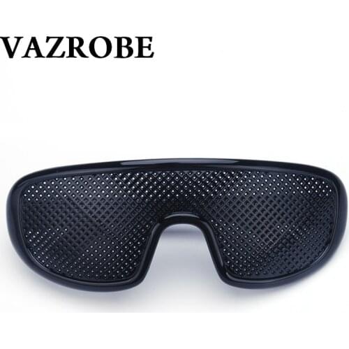 Vazrobe Pinhole Glasses 2 pcs/lot Black Anti Fatigue Hallow Sunglasses Small Hole Anti Myopia Eyewear High Quality Plastic