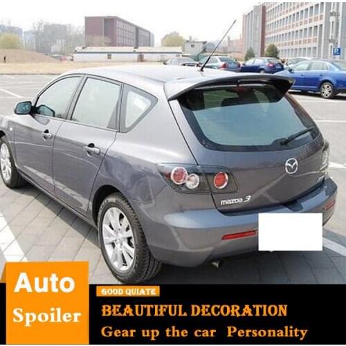 For Mazda 3 Hatchback Spoiler ABS Material Car Rear Wing Primer Color Trunk Rear Spoiler Sport Fit 2006/07/08/09/2010/2011/2012