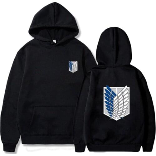 Attack on Titan Men hoodies Sweatshirt Fashion Anime Print Japanese Streetwear Pullovers Tops Unisex Casual Clothes Sudaderas