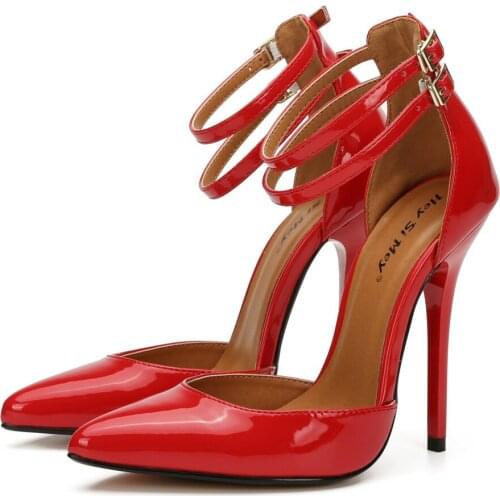 Elegant Ladies Dress Shoe for Women Sandals PU Leather Pointed High Heel 13cm Party Ballroom Dancing Character Shoes Size 41 48