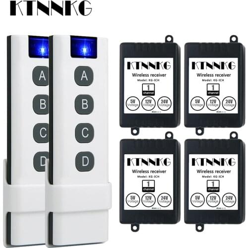 433 Mhz Universal Wireless Remote Control Switch DC 5V 12V 24V 1CH Relay Receiver Module and RF Transmitter Electronic Lock Diy