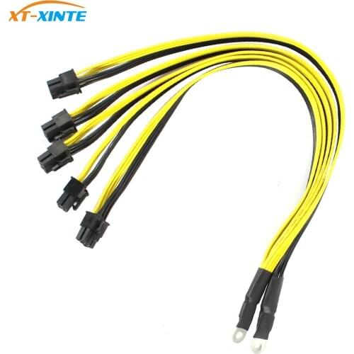 2pcs S7 S9 to 5X PCI-E PCIe 6Pin GPU Graphics Card Splitter Power Cable BTC Miner Bitcoin Litecoin S11 T9+ X10 L3+ A3 A841 M3 P3