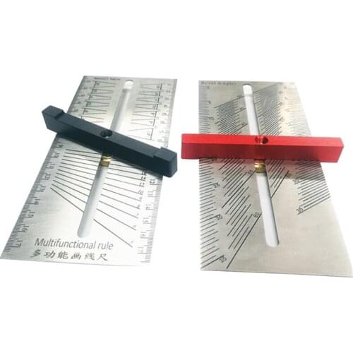 High-precision Woodworking Scribe Miter Angle Ruler Stainless Steel Dovetail Jig Gauge Universal Measuring Tool