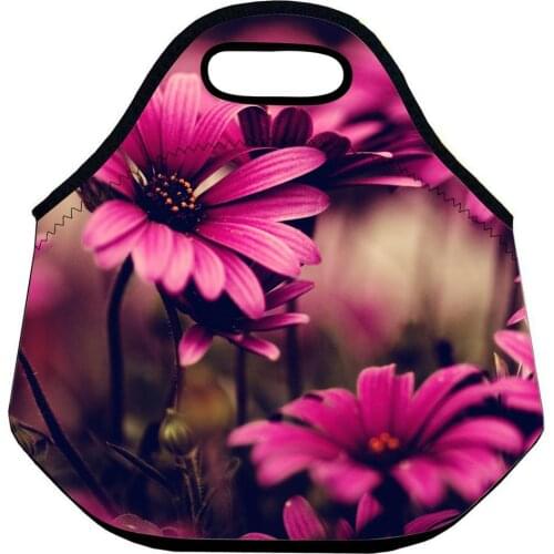 Flower Lunch Bag for Women Printed Waterpoof Neoprene Kids for School Lunch Bag for Kids School Food Package Various Pattern