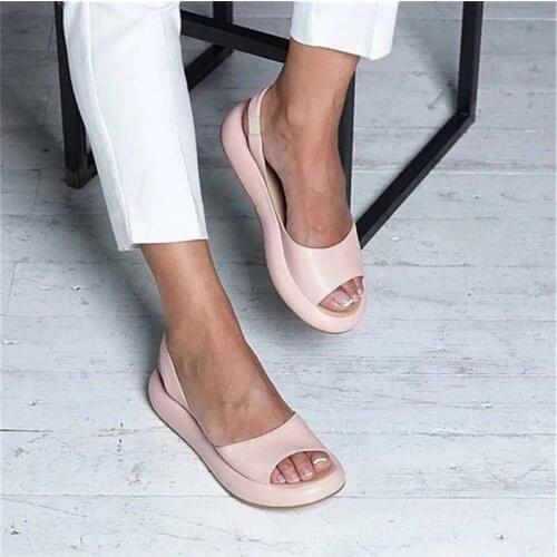 Summer women sandals flat shoes woman fashion sandals ladies Peep Toe Female Summer plus size Shoes female