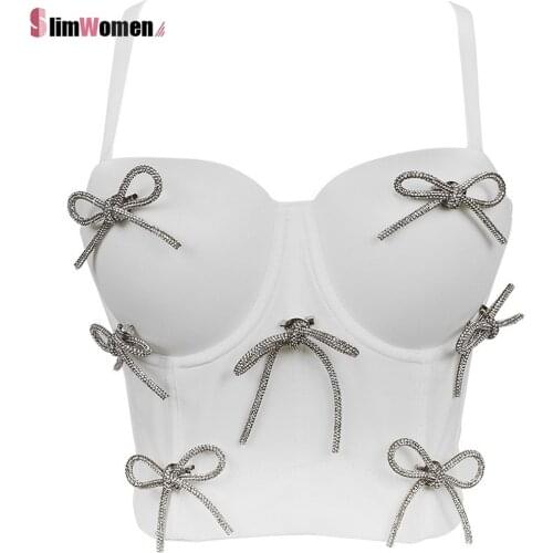 Woman Lingerie Push Up Bras Tops French Sweet Women Girl Short Tube Top Bustier Ladies Party Bow Outer Wear Corset Vest Dress