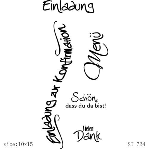 ZhuoAng Germany Word Rubbing Clear Stamps/Seals For DIY Scrapbooking/Card Making/Album Decorative Silicon Stamp Crafts