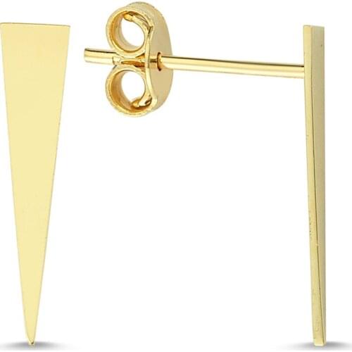 14k (585) Gold Plain Mini Rod Earrings