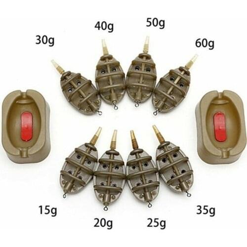 1Set Inline Method Carp Fishing Feeder 4 Feeders 15/20/25/35g 30/40/50/60g Mould fishing Tackle Accessories