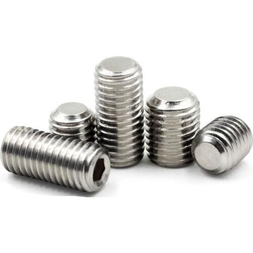 20PCS-M6*5/6/8/10...25 DIN913 304 Stainless Steel Flat End Tightened Hexagon Top Wire / Headless Screw