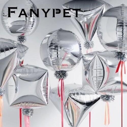 20pcs 4D diamond round Cube Shaped Helium Ball Solid Aluminum Foil Balloons Party Wedding Birthday Party New Year Decoration