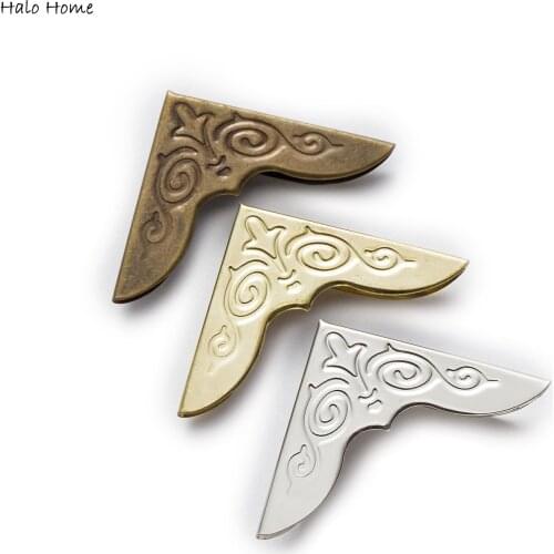 25 Piece 3 Colors Carved Book Scrapbooking Albums Folders Photo Menu Box Bags Metal Corner Protectors 42x30mm(1 5/8"x1 1/8")