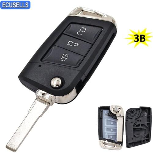 3 Button Flip Remote Key Shell Case Cover for VW for Volkswagen Tiguan A7 MQB Golf VII Golf7 Golf MK7 for Skoda Octavia HU66 HAA