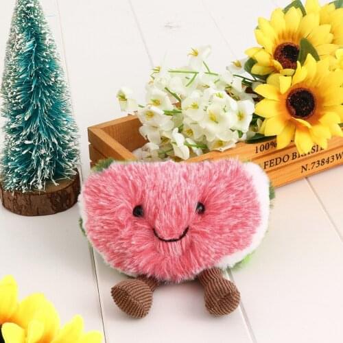 Backpack Accessories Cute Plush Toys With Smile Doll Watermelon Simulation Cotton Soft Stuffed Dolls For Gift Christmas Gift