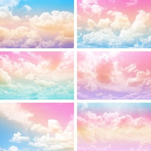 Avezano Color Clouds Birthday Backdrop Baby Shower Dream Sky Background Photography Studio Props Party Decor Photocall Photozone