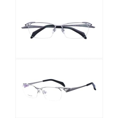Belight Optical Special Design Sports Business Titanium Half Rimless Frame Men Prescription Lens Semi Eyeglasses Eyewear 1217