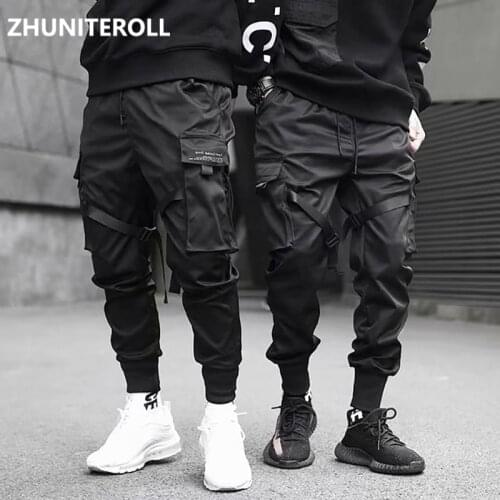 2021 Trousers Men Joggers Pants Multi-pocket Elastic Waist Harem Pants Men Hip Hop Streetwear Sweatpants Pencil Pants Techwear