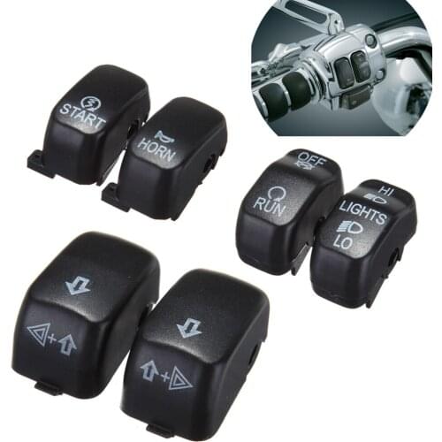 Black Motorcycle Hand Control Switch Housing Cap Cruise Switch Cap Kit Fits For Harley Softail Sportster Dyna Series Models