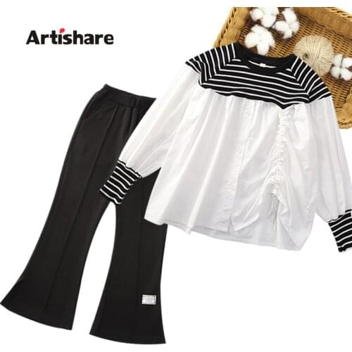 Kids Clothes Blouse + Pants Teenage Girls Clothing 2021 New Girls Clothes Set Spring Autumn Childrens Clothing