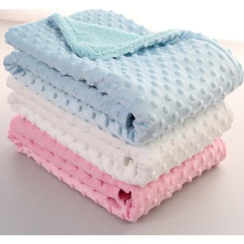 Baby Blanket & Swaddling Newborn Thermal Soft Fleece Blanket Solid Bedding Set Cotton Quilt