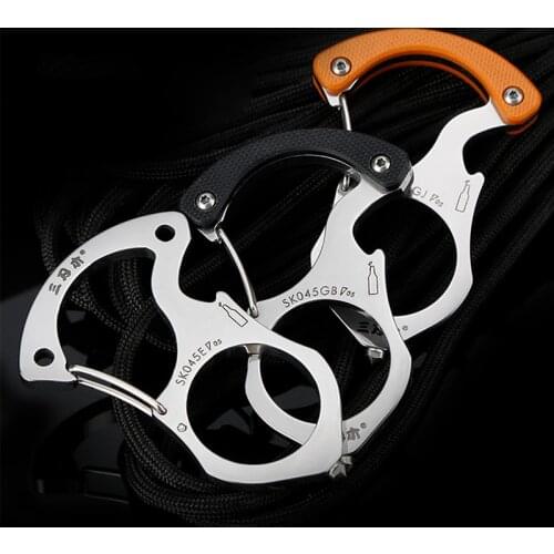 Tactical Spring Carabiner Paracord Cord Buckle Outdoor Multifunction Tools EDC Backpack Clasp Snap Hook Keychain Key Ring