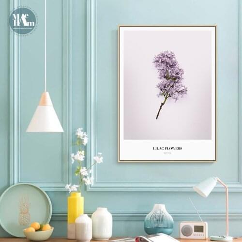 Canvas Painting Flowers Wall Art Purple lilacromanticPosters and Prints Wall Pictures for Living Room bedroom Nordic Home Decor