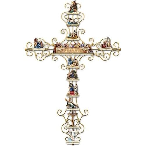 "The Life Of Christ" Collection Custom-Crafted Display Cross Mural PVC Wall Sticker Decal Wall Sticker Glass Decoration Sticker