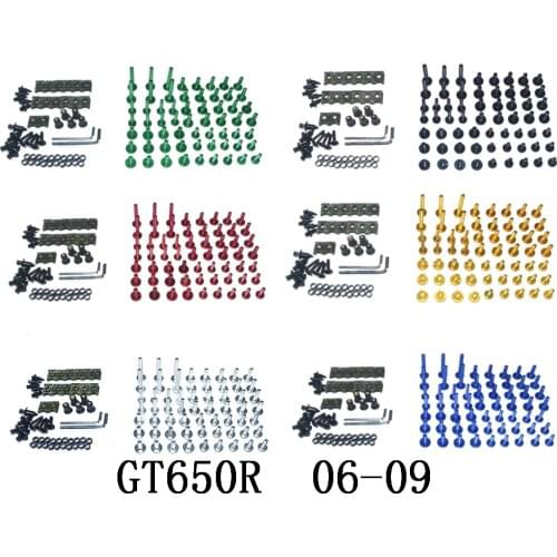 Motorcycle Complete Fairing Bolts Kit Bodywork Screws For Fit HYOSUNG GT650R 2006-2009