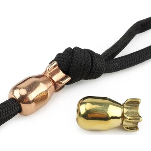 Brass Bomb Shape Knife Beads Umbrella Rope DIY EDC Red Copper Lanyard Paracord Bead