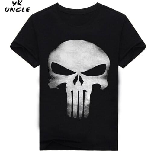 YK UNCLE Summer New Brand Mens Cotton Short Sleeve T-shirt Fashion O-neck Casual 3D Printed Skull T shirt M-XXXL High Quality