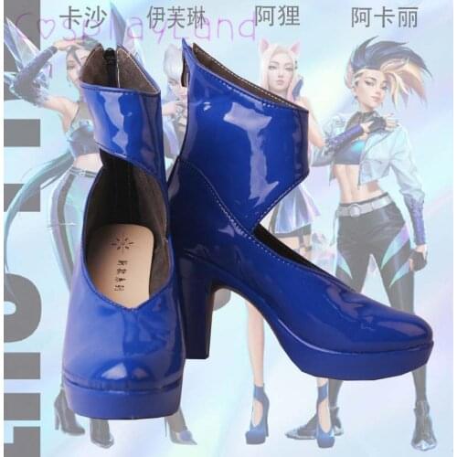 LOL 2020 S10 KDA All Out Ahri Cosplay Boots High Heel Shoes Leather Shoes Comic-Con Cosplay Accessories Halloween Party Shoes