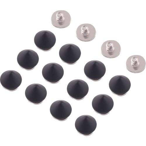 Matte Black Metal Screw Punk Spikes Studs Back with Screws,Leather Craft Screw Punk Stud Screw Rivet Leather Jacket Belt Clothes