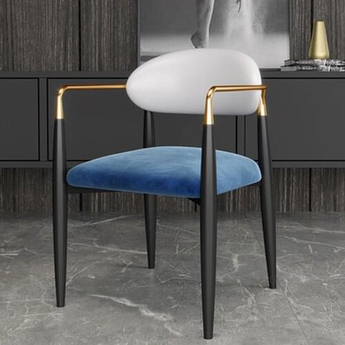 Nordic Wrought Iron Living Room Furniture Leisure Chairs Restaurant Hotel Back Armchair Simple Modern Negotiation Dressing Chair