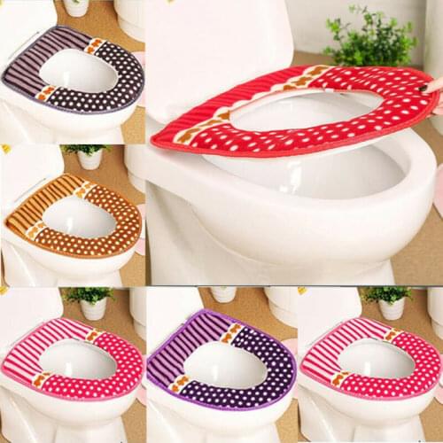 Cute Toilet Seat Cover Soft Universal Washable Lid Pad Warmer Mat Bathroom Reusable Bathroom Product