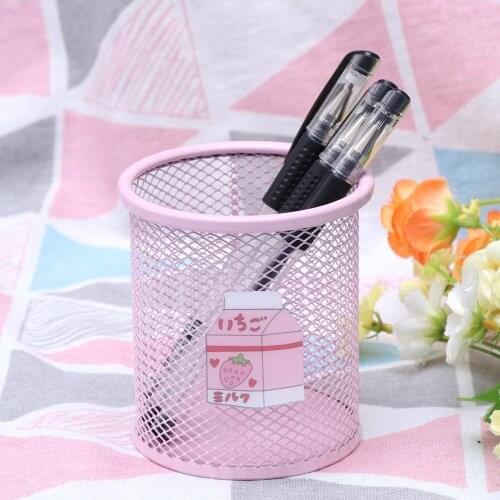 Cute Round Desktop Trash Can Mini Garbage Storage Bin Cartoon Waste Basket Pencil Case Dustbin Sundries Barrel Box Basket