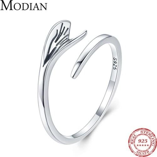 Modian New 925 Sterling Silver Adjustable 6-9 Mermaid Elegant Finger Ring Simple Original Design Fine Jewelry For Women Present