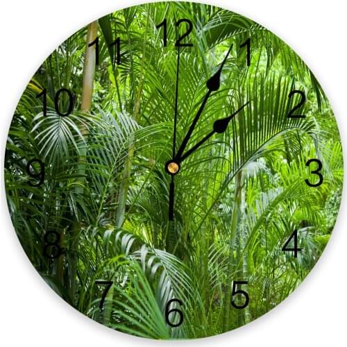 Jungle Trees Green Plants 3D Wall Clock Modern Design Living Room Decoration Kitchen Clock Art Wall Watch Home Decor