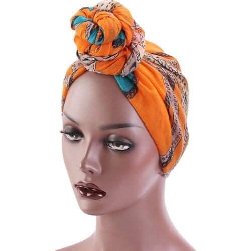 New European Hair Cap For Sleeping American Popular Ethnic Headband Knotted Hat Cotton Styling Turban Ladies Head Scarf