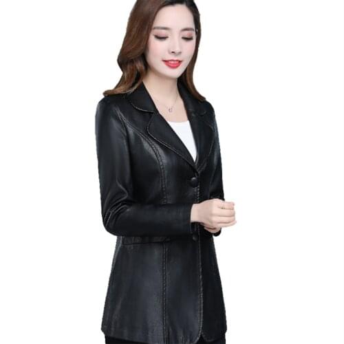 Autumn winter leather coat spring fashion Plus size Imitation leather jacket female slim pu leather jackets Women overcoat