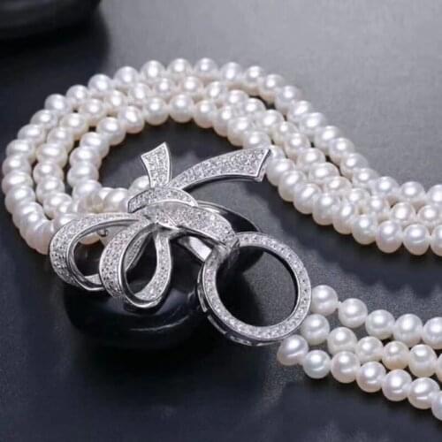8-9 mm natural south sea white pearl necklace 18" 925 silver