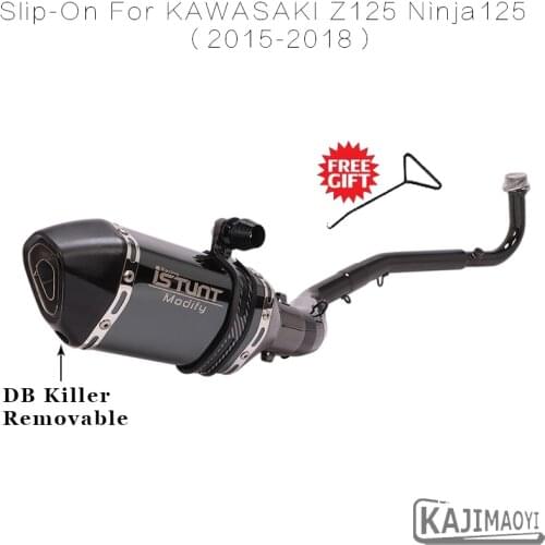 Z125 escape Full System Exhaust Muffler Front Link Pipe Motorcycle Slip On For KAWASAKI Z125 Ninja125 2015 2016 2017 2018